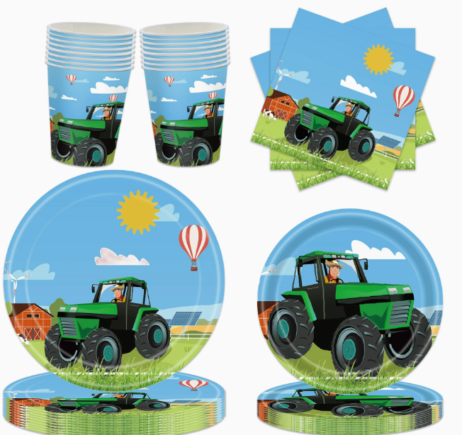 Tractor tableware party package