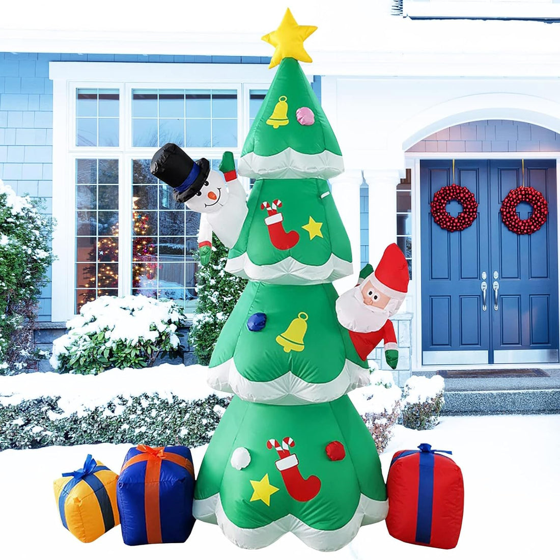 7 Ft Inflatables Christmas Tree with Color Changing LED Lights Decorations, Christmas Party Decor for Indoor Outdoor Yard,Green - Preppy Kids (Grand Bazaar)