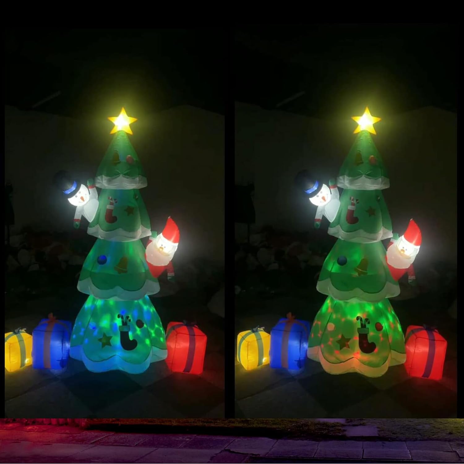 7 Ft Inflatables Christmas Tree with Color Changing LED Lights Decorations, Christmas Party Decor for Indoor Outdoor Yard,Green