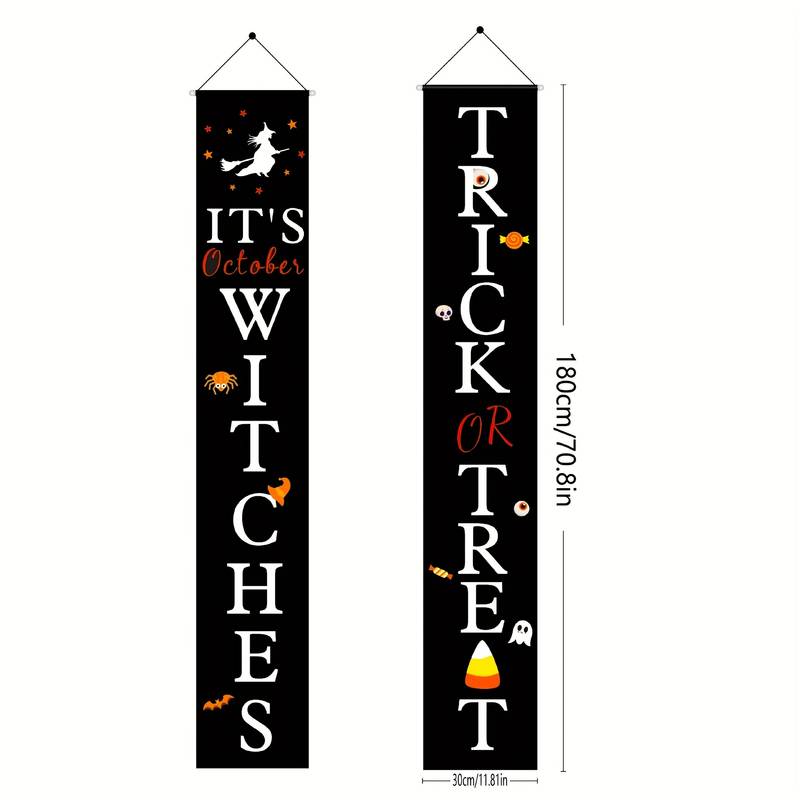 Halloween Trick or Treat Banner for Front Porch (180cm height)