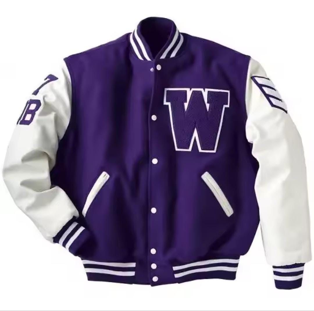 Purple &amp; White Varsity "W" Jacket