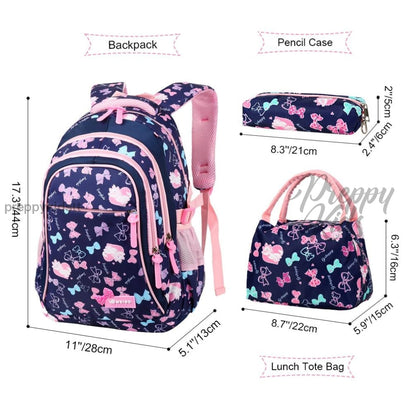 Weibo Girls Waterproof Backpack Set (3Pc) Backpack