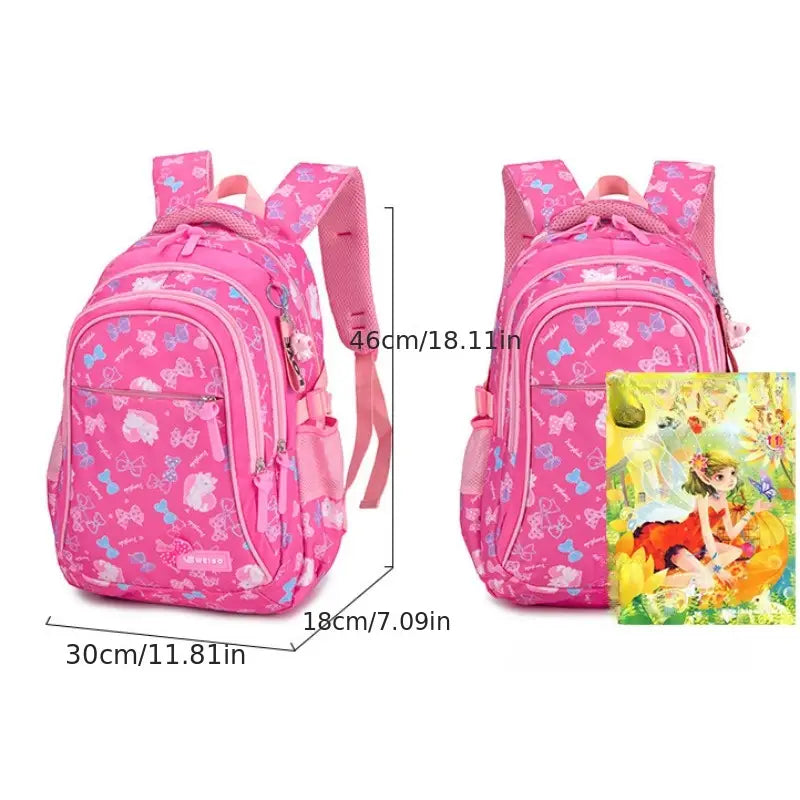 WEIBO Girls Waterproof Backpack set (3PC) Multi