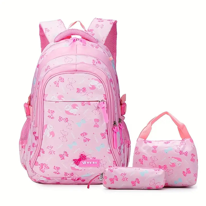 WEIBO Girls Waterproof Backpack set (3PC) Multi