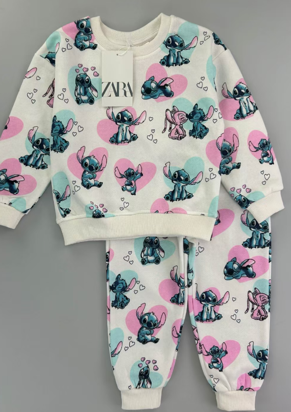 Zara white stitch design track suit 2pc set