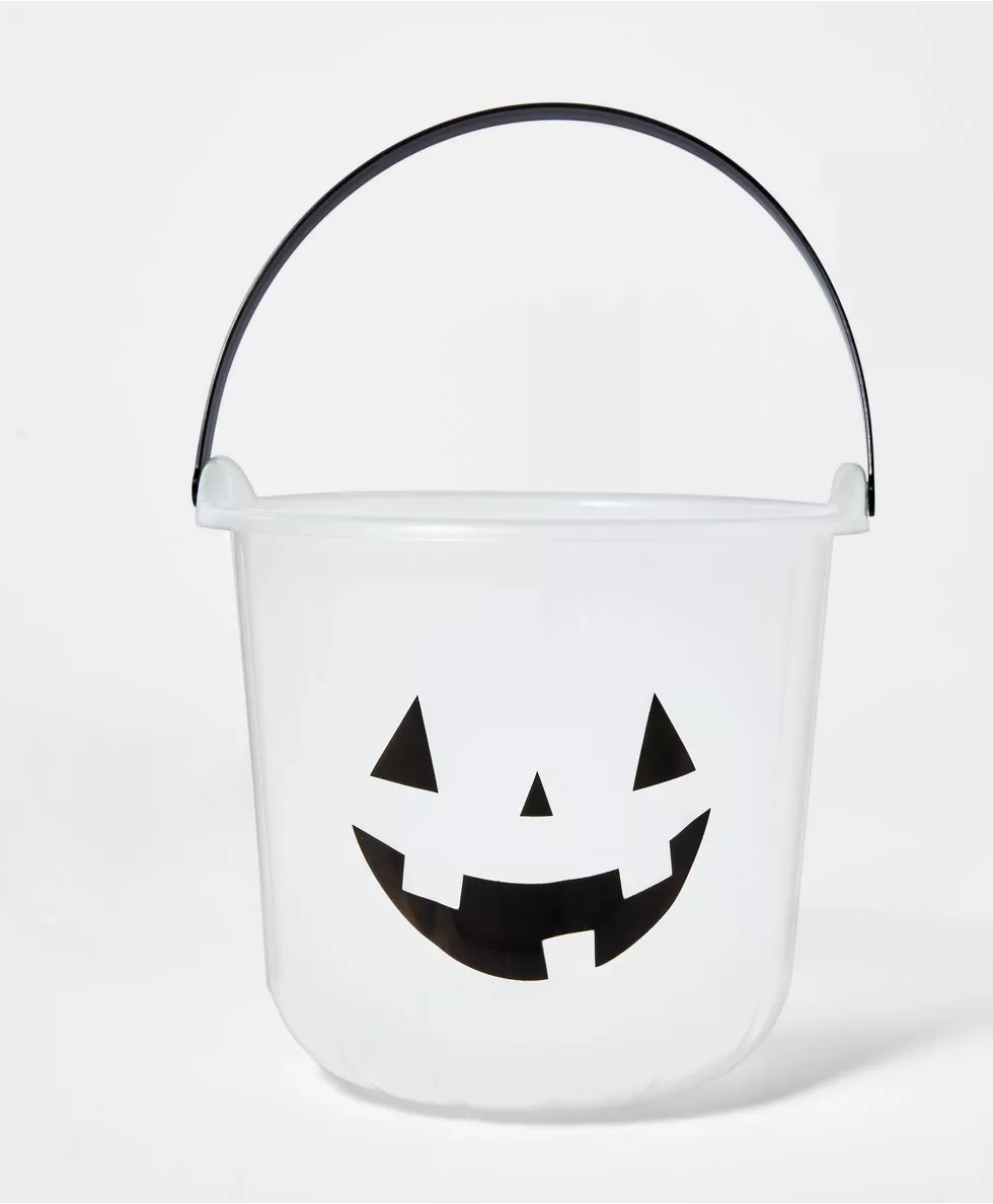 Halloween White Pumpkin Stackable Trick or Treat Pail (Glow in The Dar ...