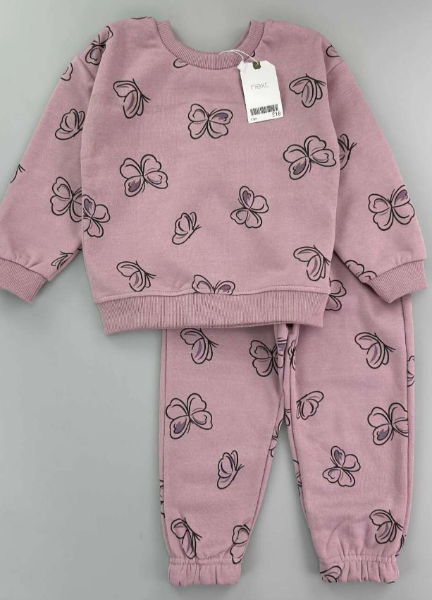 Next Light Lilac-pink Butterfly track suit fleece 2pc set