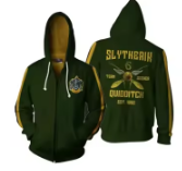 Harry Potter Slytherin 3D Zipper Hoodie