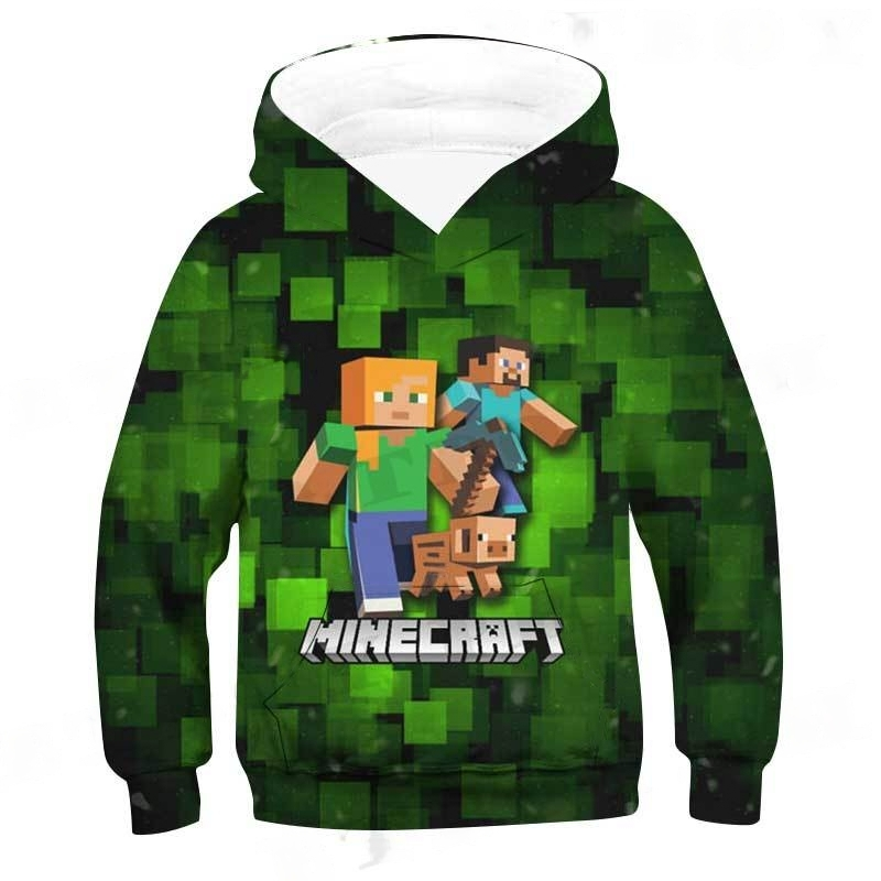 Minecraft Creeper Background Hoodie (Zipper) - Preppy Kids (Grand Bazaar)