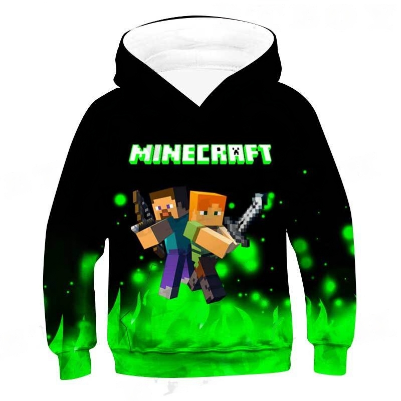 Minecraft Green Flames Hoodie (Zipper) - Preppy Kids (Grand Bazaar)