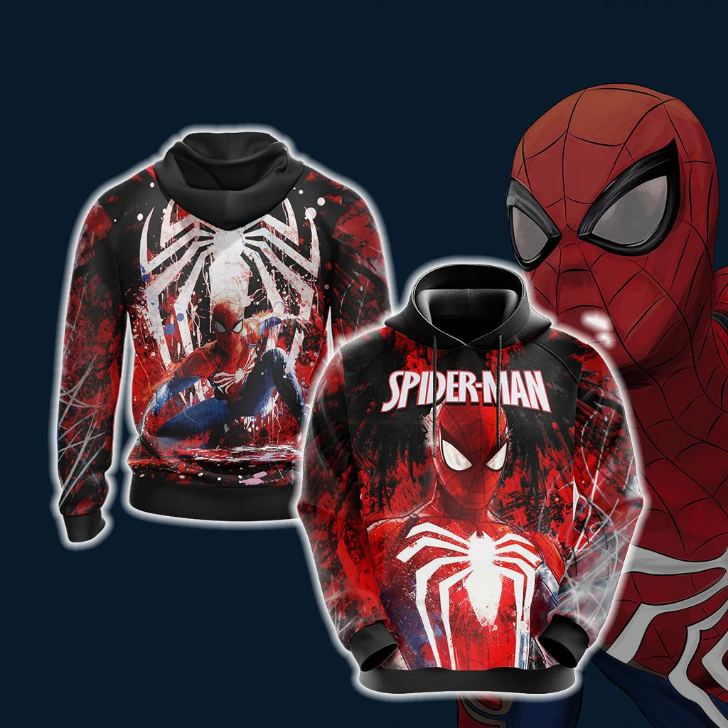 Spiderman Paint Splatter Zipper Hoodie