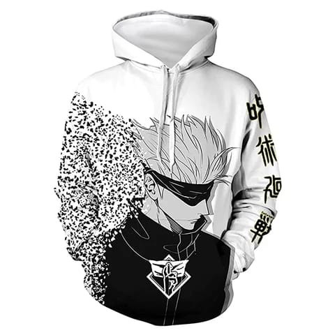 Jujutsu Kaisen Gojo White Hoodie (Zipper)