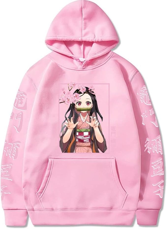 Demon Slayer Nezuko Cherry Blossom Pink Hoodie