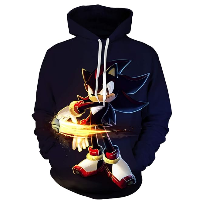 Sonic Shadow with flaming hand Zipper Hoodie