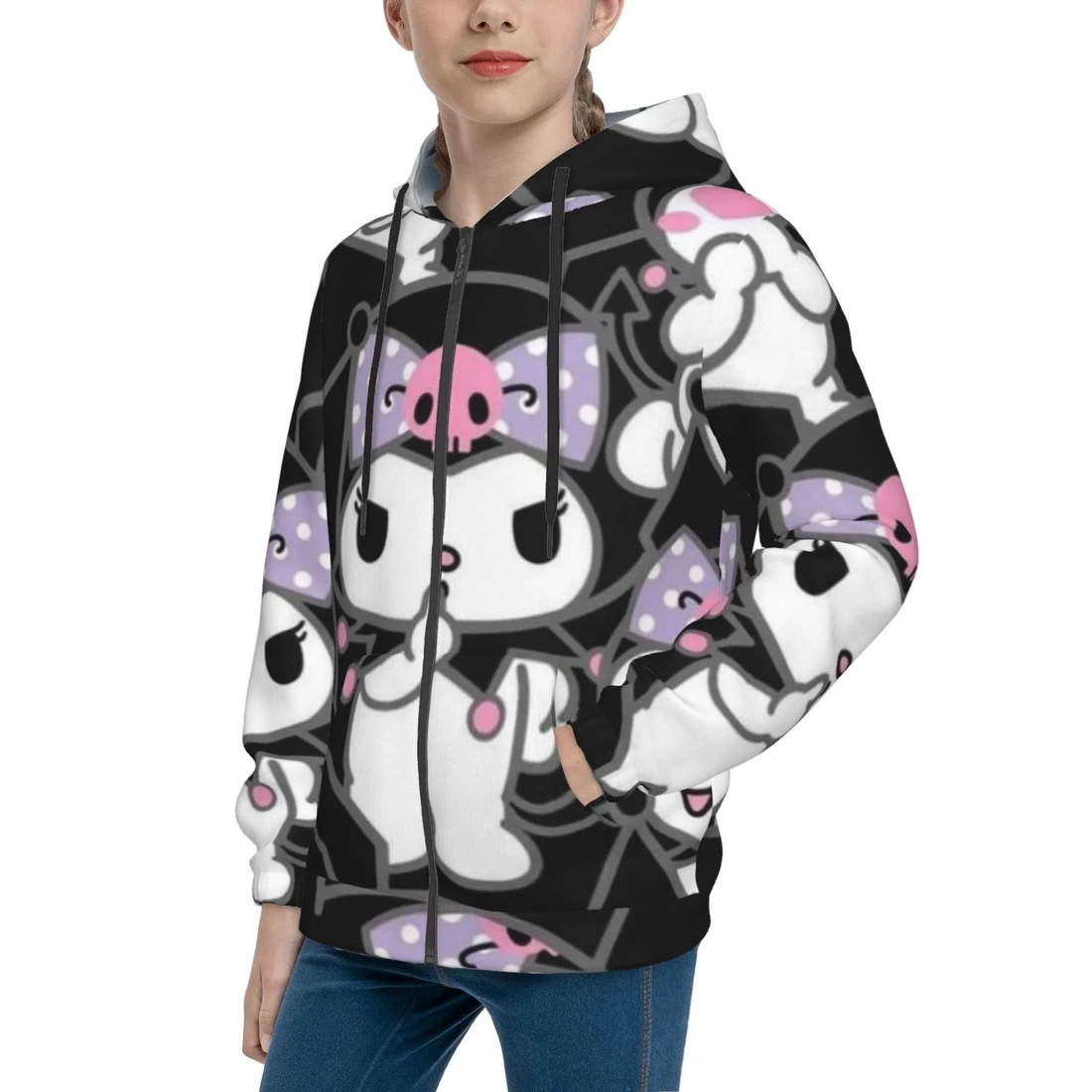 Kuromi &amp; My Melody Zipper Hoodie 3D