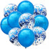 10 Pc Blue Confetti Balloon Party Decorations