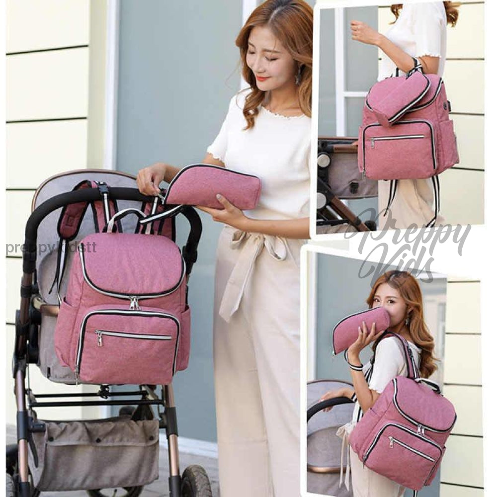 3In1 Usb Mummy Baby Bag (Rose Gold) Bags