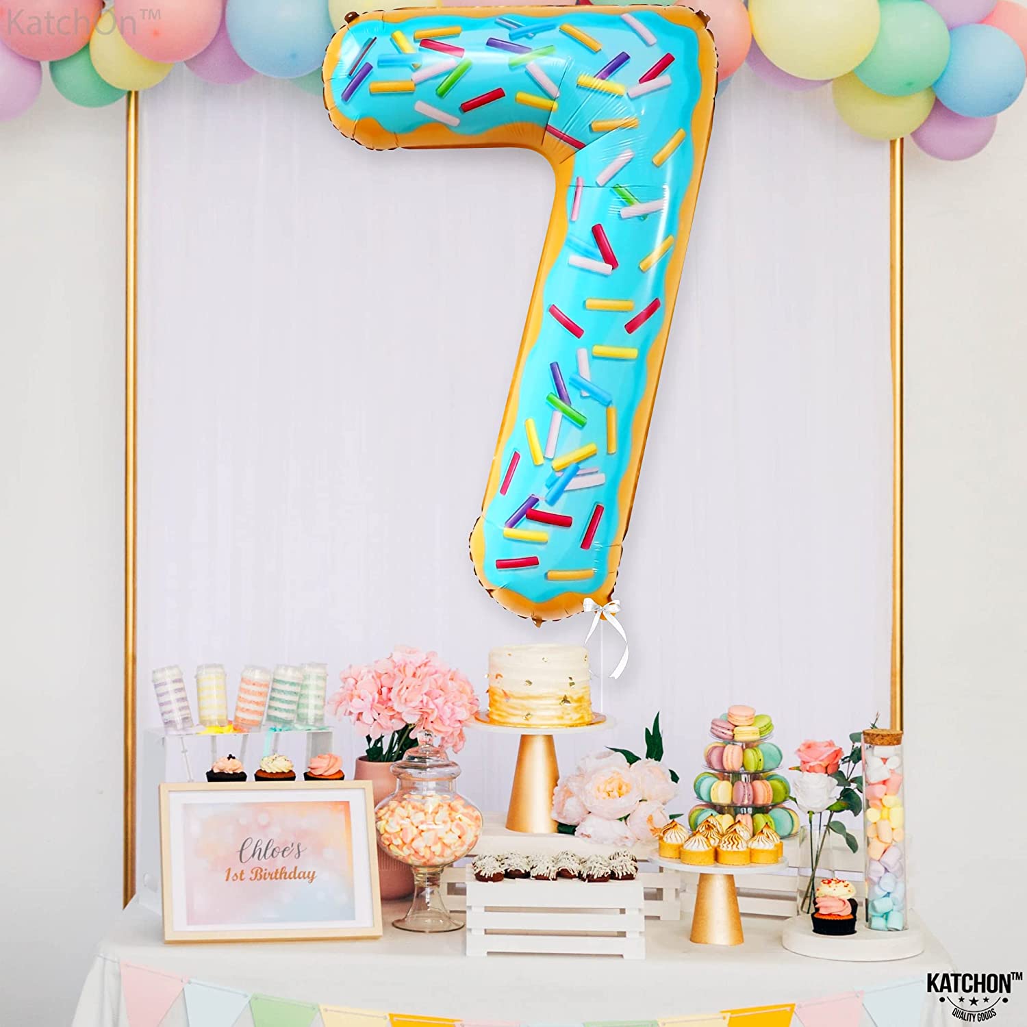 Donut Number Foil 40 &quot; Helium Balloons .  1 to 9