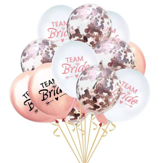Team Bride Latex Balloons (15pcs)