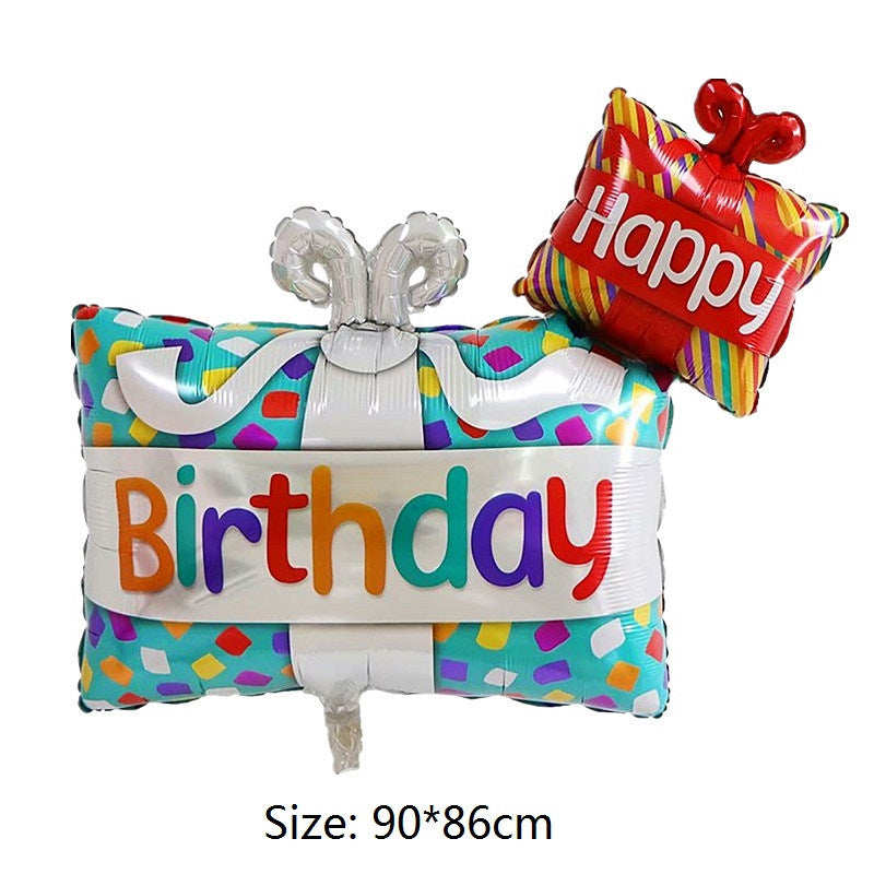 ZT Happy Birthday GIFT foil balloon (39") HBD - Preppy Kids (Grand Bazaar)
