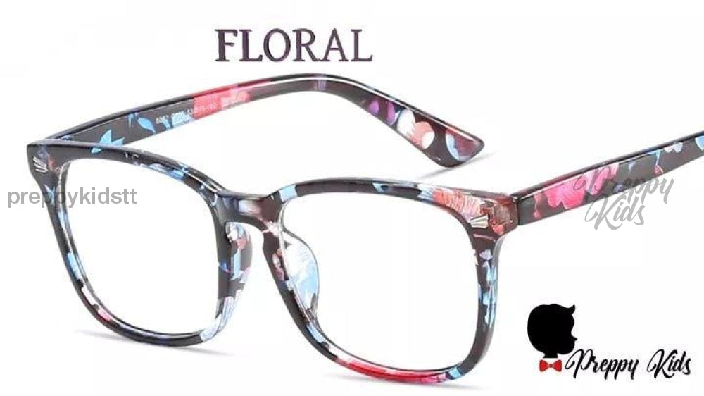 Adult Blue Light Blockers (Floral) (Non-Prescription) None Glasses