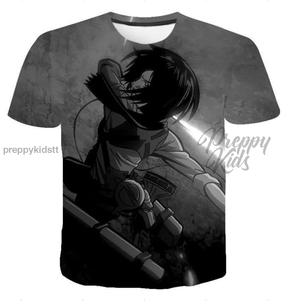 Attack On Titans Tshirt (Mikasa ) Grey 3D Hoodies