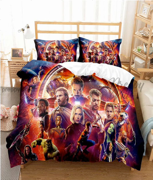 Avengers Thanos, Iron Man, Hulk and crew (3pc 3D Bed Comforter Set