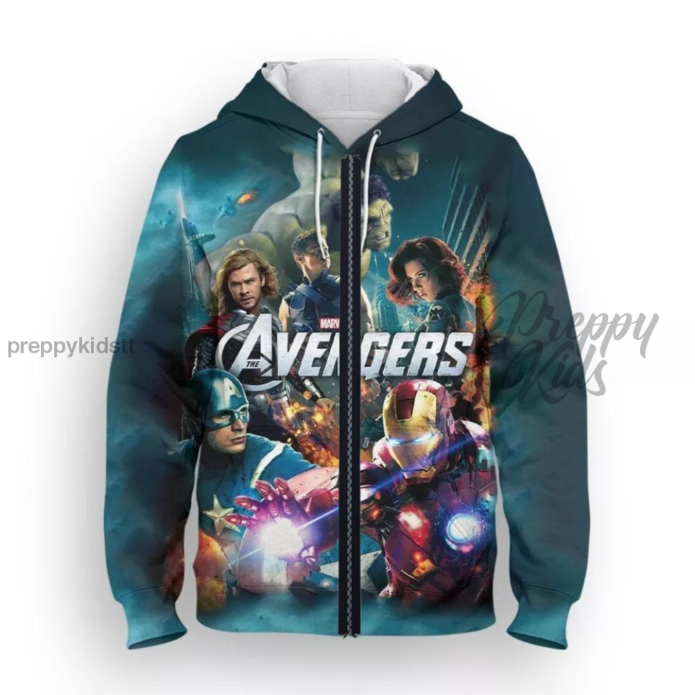 Avengers Hoodie Marvel Green With Zipper 3D Hoodies