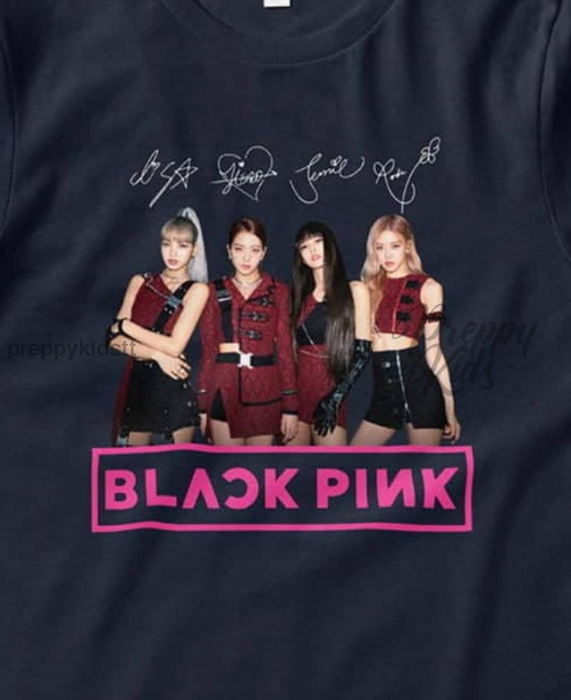 Blackpink Tshirt All Star Crew #2 White Signatures (Fusia Pink Logo) 3D Hoodies