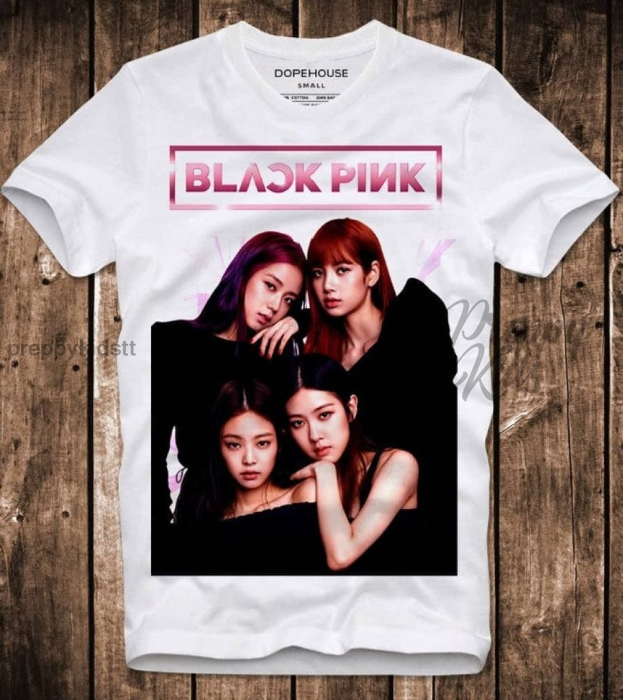 Blackpink Tshirt All Star Crew (White With Their Faces) Tshirts