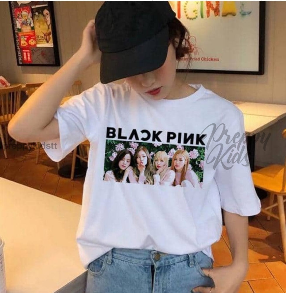 Blackpink Tshirt Flowers (White) Tshirts