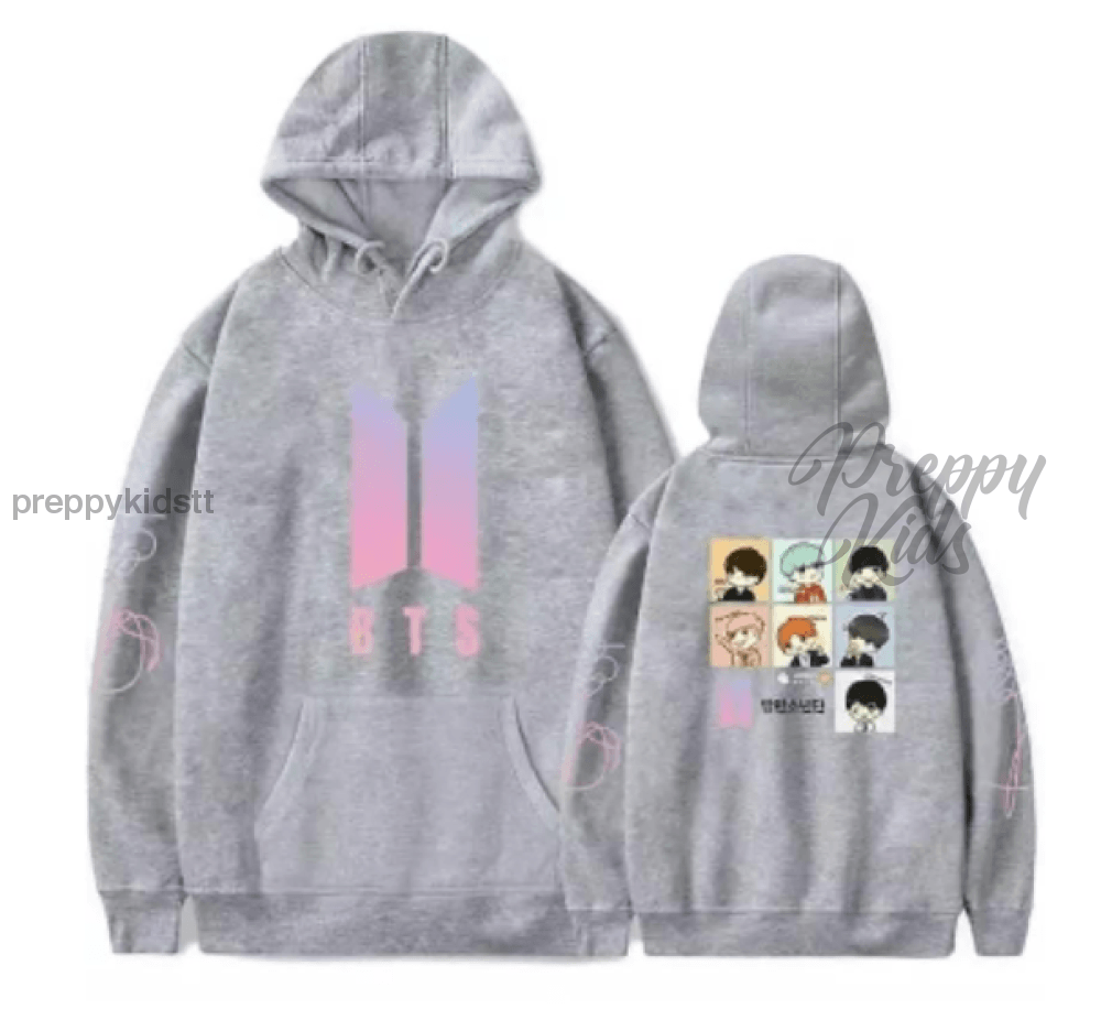 Bts Band Cotton Hoodie (Grey ) Hoodies