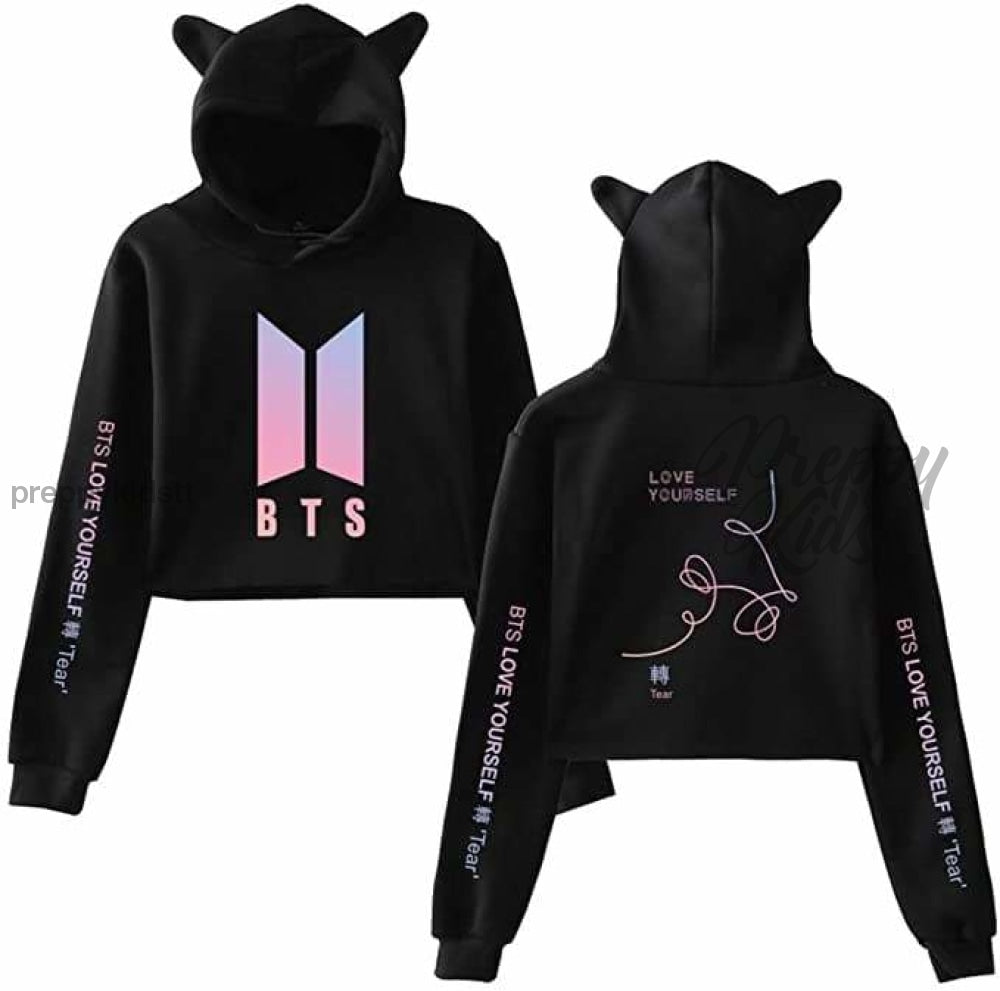 Bts Band Crop Top Hoodie Cotton Hoodies