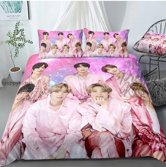 Bts Pink 3Pc Comforter Set Bed Sets