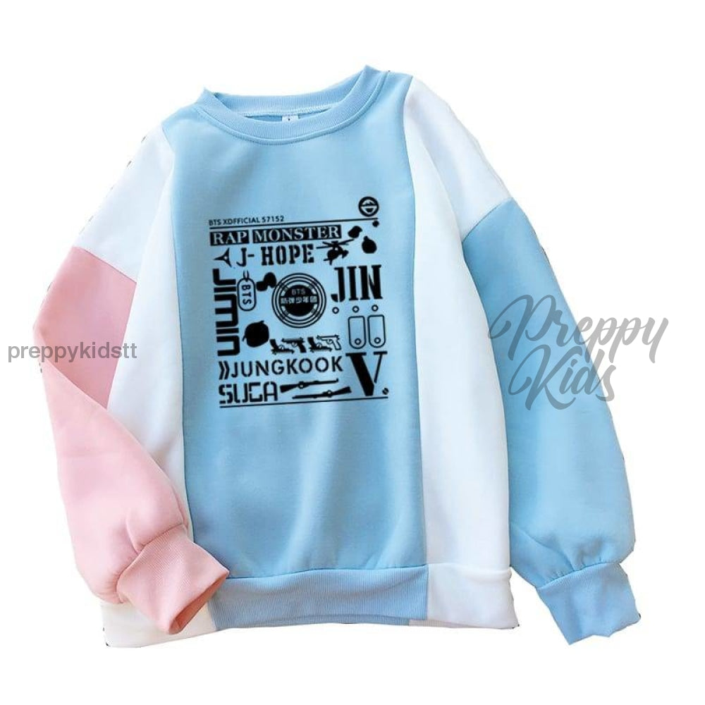 Bts Sweater (Blue Pink) 3D Hoodies