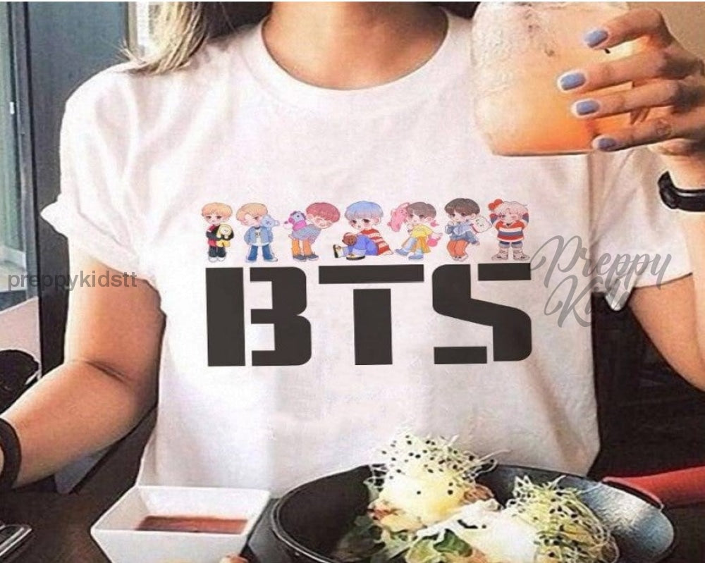 Bts Tshirt Animated Character White 3D Hoodies