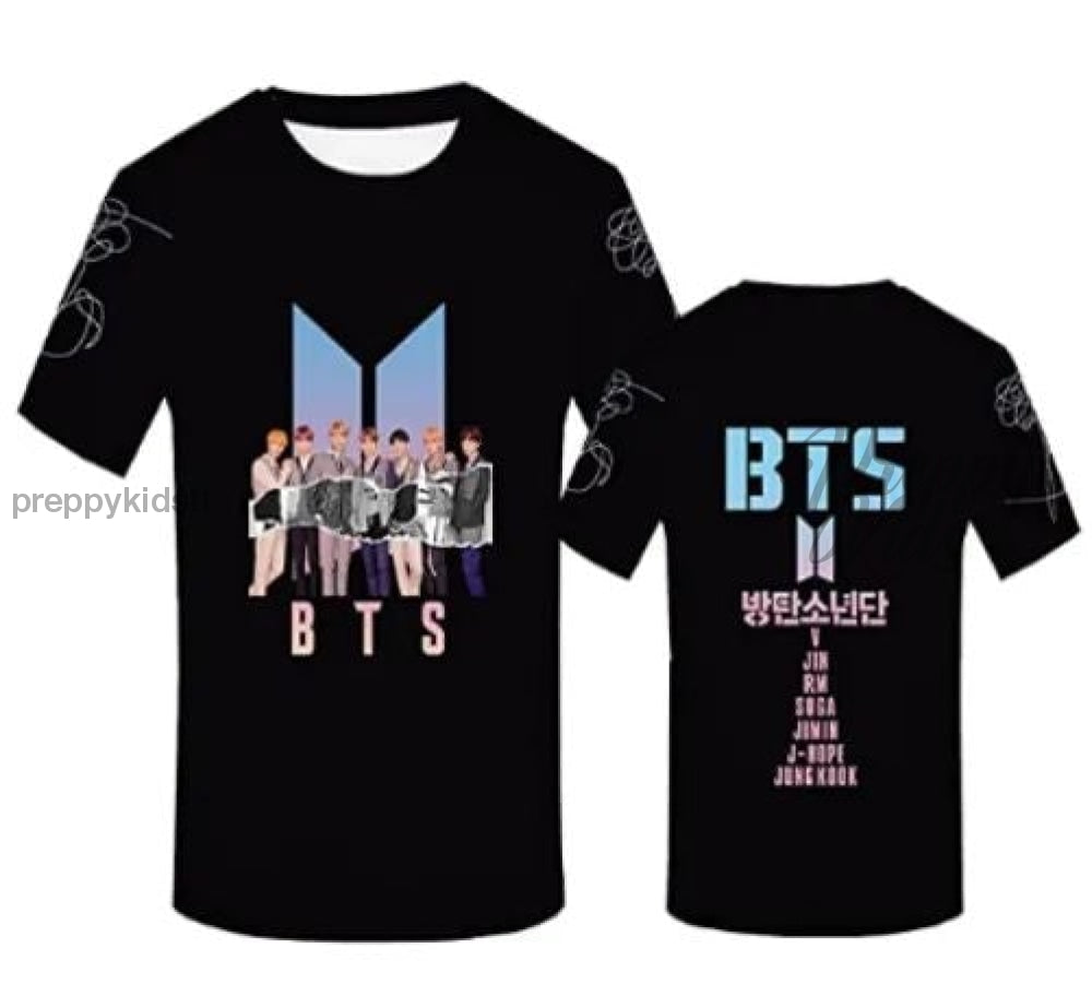 Bts Kpop Tshirt(Black) 3D Hoodies