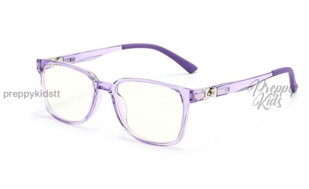 Kids 2021 Clear Purple Blockers (Non-Prescription) No Case