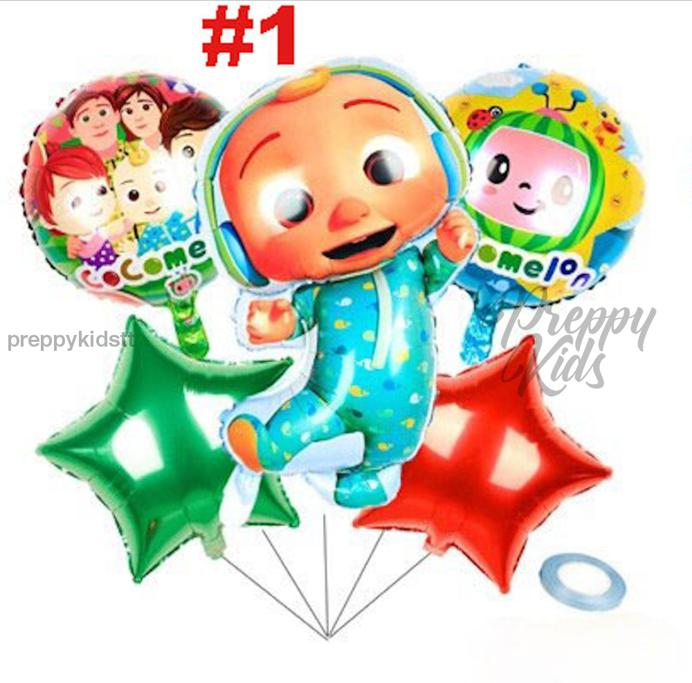 Cocomelon Jj Pyjamas 6Pc Foil Balloon Set #1 Party Decorations