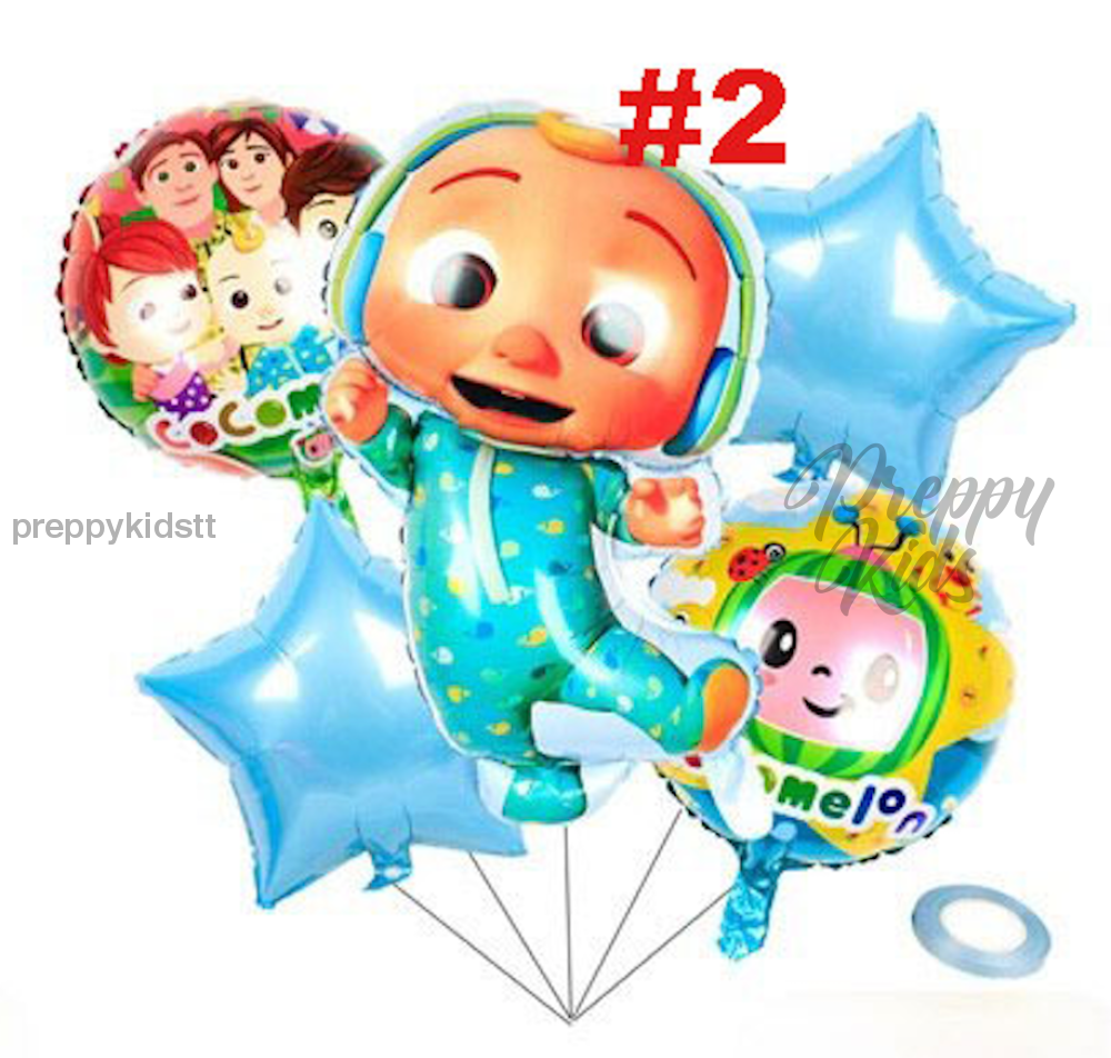 Cocomelon Jj Pyjamas 6Pc Foil Balloon Set #2 Party Decorations