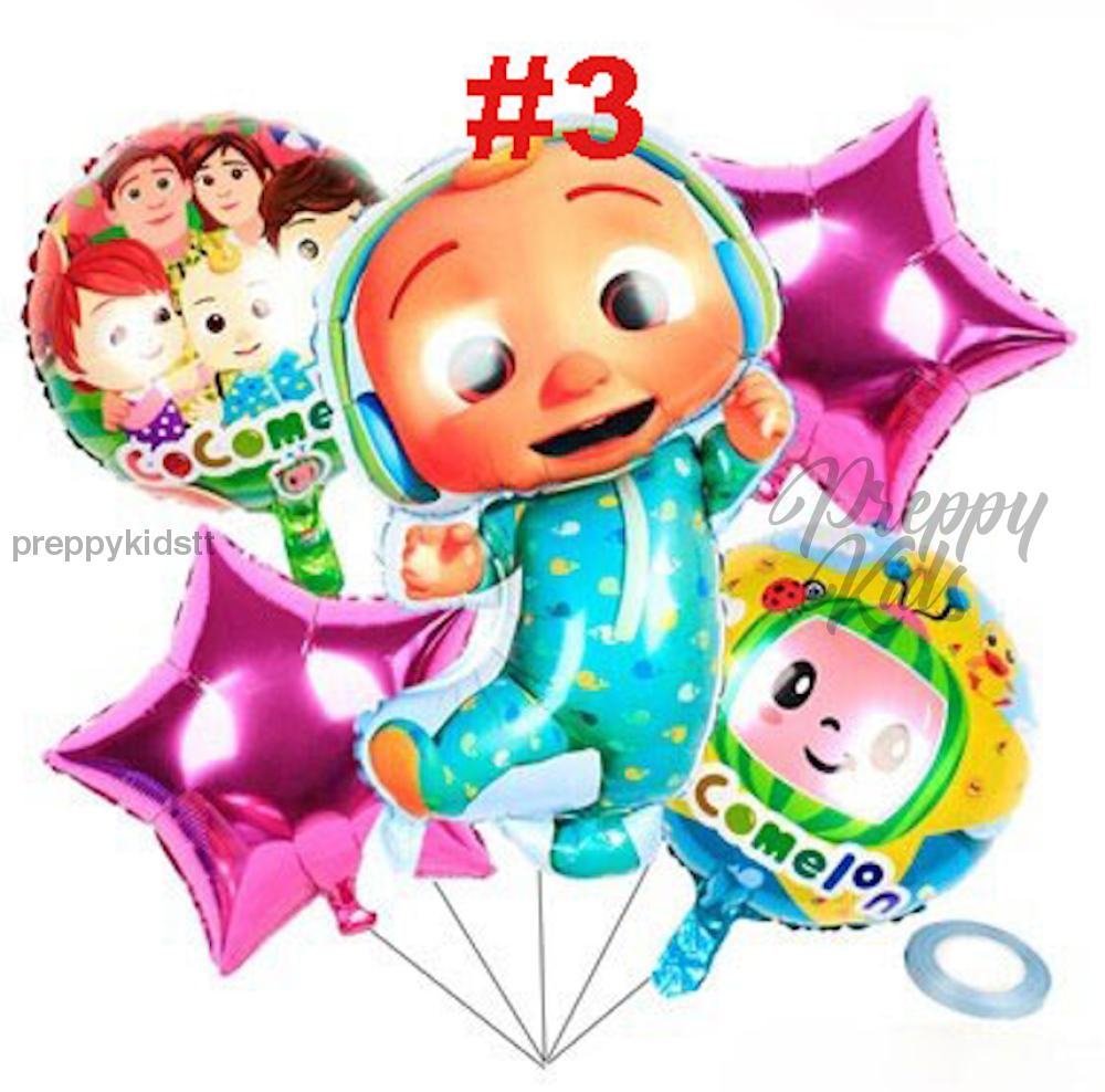 Cocomelon Jj Pyjamas 6Pc Foil Balloon Set #3 Party Decorations