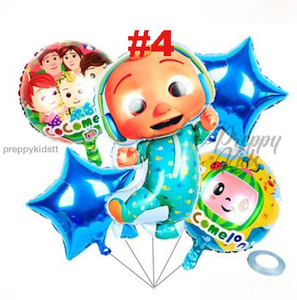 Cocomelon Jj Pyjamas 6Pc Foil Balloon Set #4 Party Decorations