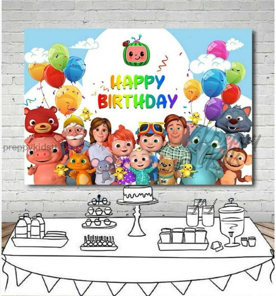 Cocomelon Party Backdrop Decorations