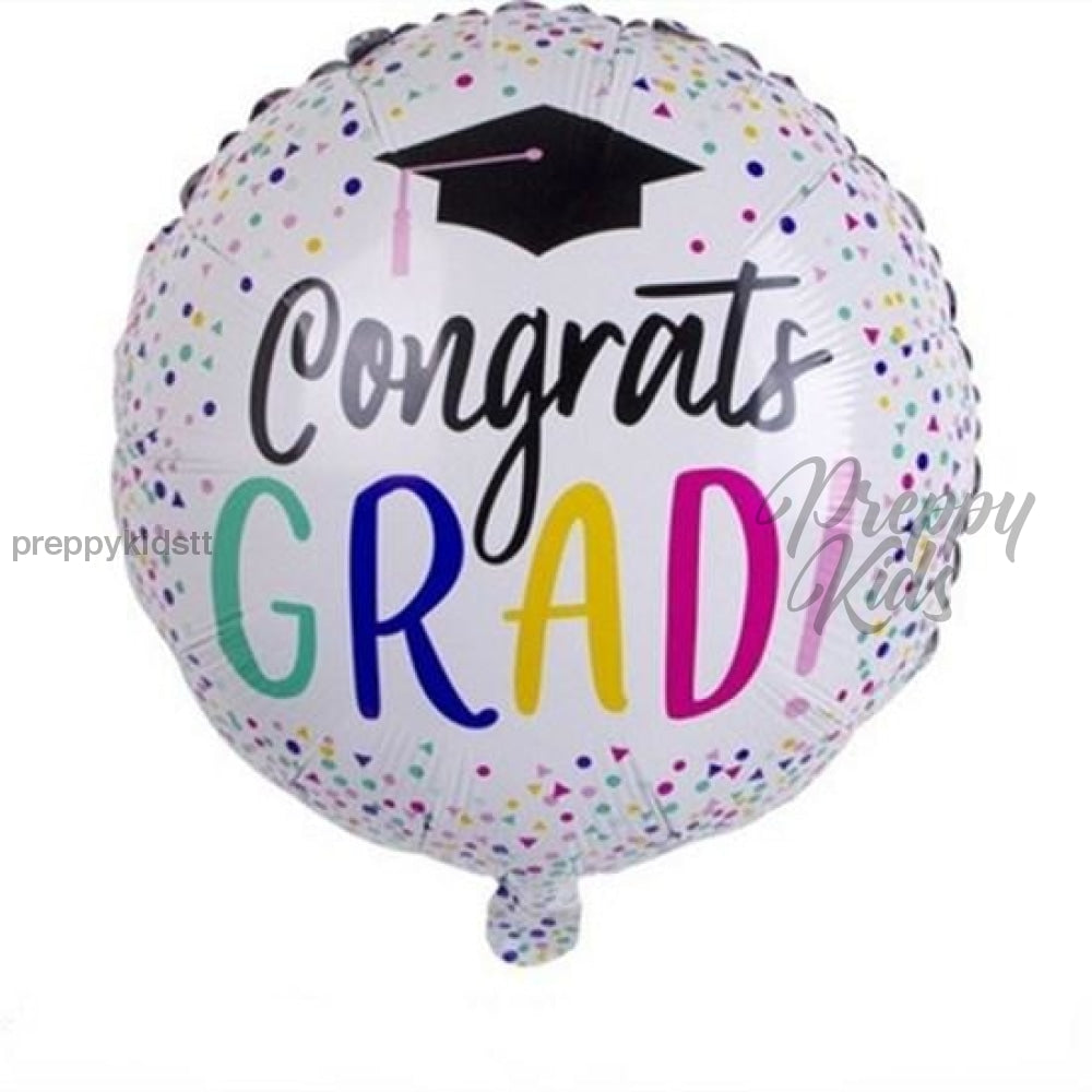 Congrats Grad Round 24Inch Foil Balloon Party Decorations