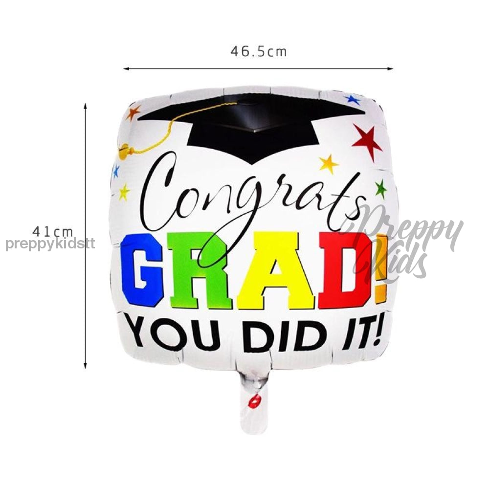 Congrats Square Foil Balloon You Did It Party Decorations