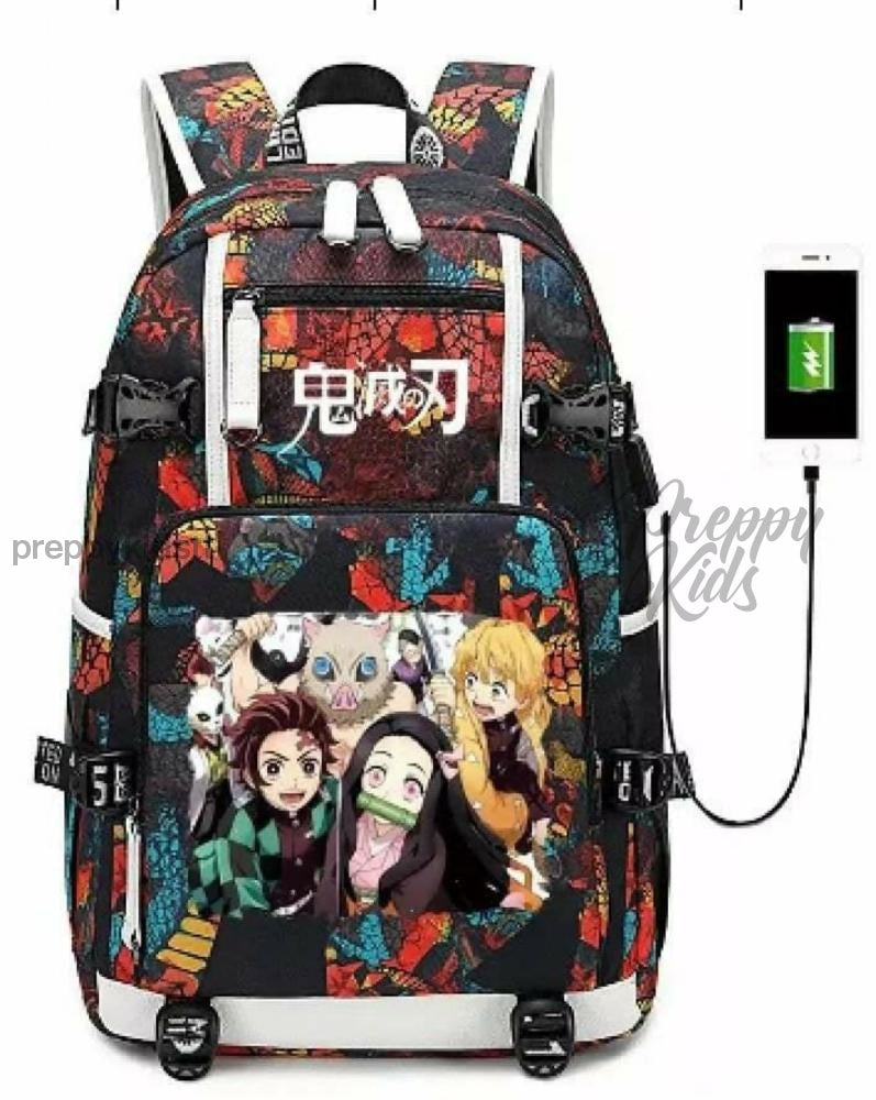 Demon Slayer Crew Usb Bookbag Backpack