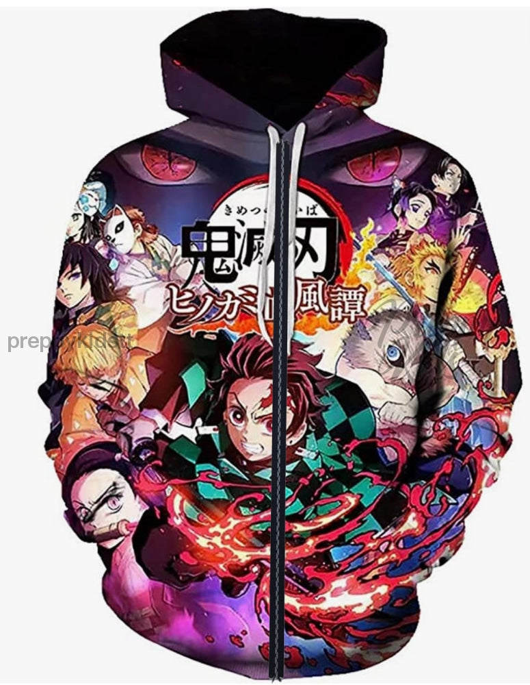 Demon Slayer Hoodie (Zipper 3D) 3D Hoodies