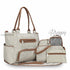 Diaper Bag 7 Pieces Set Nappy Tote Large Capacity For Baby Mom Dad Travel Bag With Stroller Straps