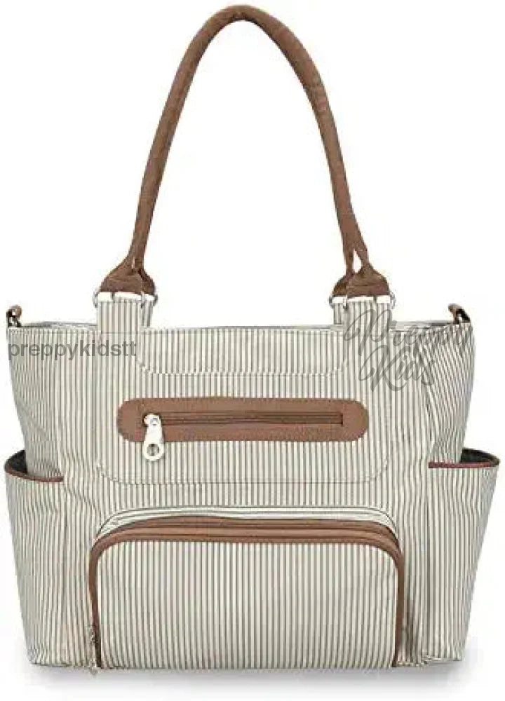 Diaper Bag 7 Pieces Set Nappy Tote Large Capacity For Baby Mom Dad Travel Bag With Stroller Straps