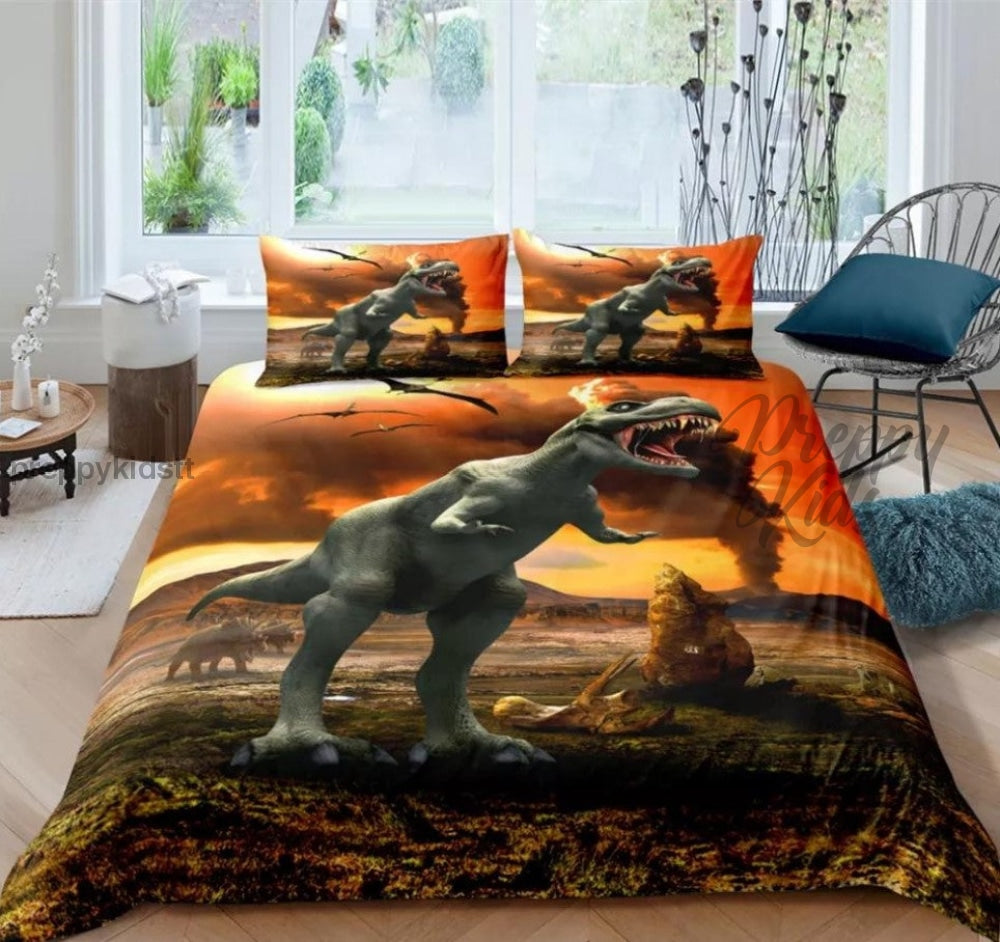 Dinosaur World Bed 3Pc Comforter Set Bed Sets